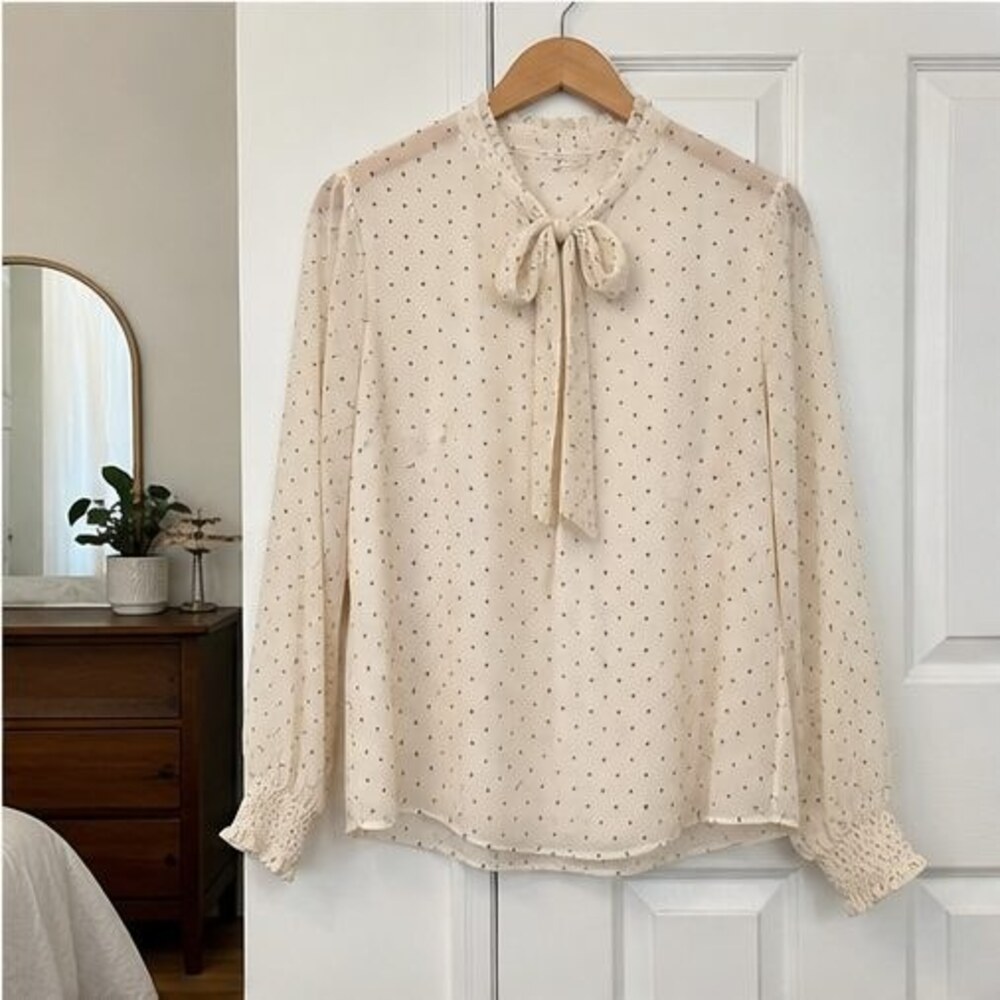 Cream Wrap Blouse